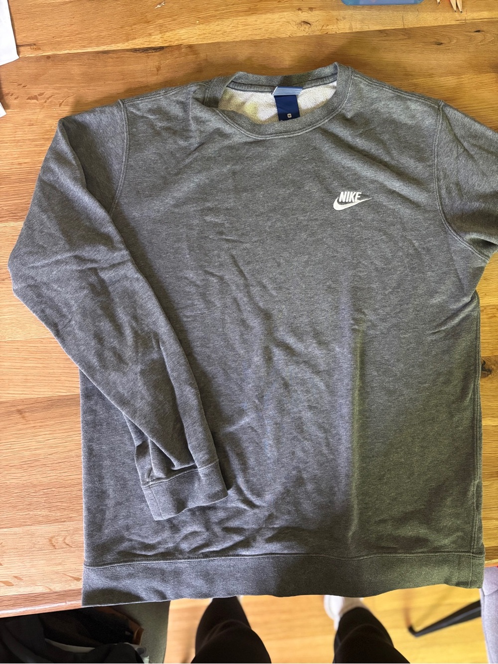 Nike Heather Gray Crewneck Sweatshirt with White Logo